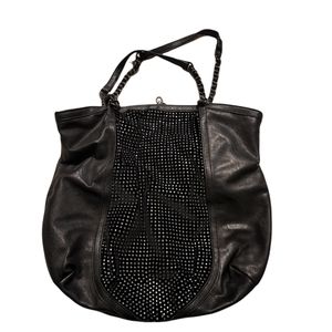 Black Studded Betsey Johnson Shoulder Tote Purse
